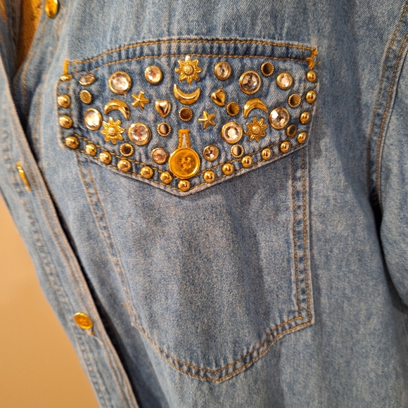 Vintage Denim Bedazzled Button Down - Picture 2 of 9
